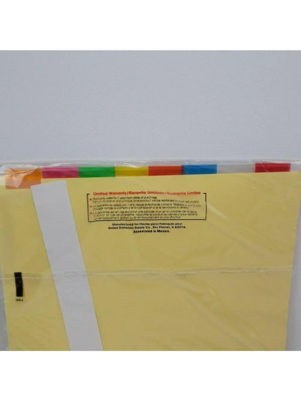 Universal 3 Ring Binder Index 8 Tab Paper Organizer 8.5